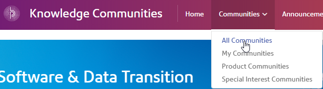 Click on Communities > All Communities